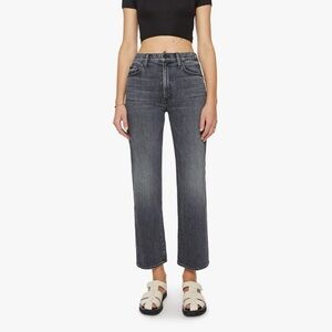 New MOTHER Superior The Rambler Flood Wide-Leg Jeans Outta Sight Black Grey 29